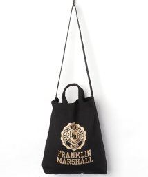 MAISON mou(メゾンムー)/【FRANKLIN & MARSHALL/フランクリンマーシャル】Cotton canvas Embrem Print Tote/ブラック系1