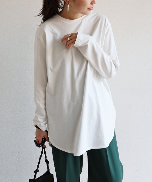 クーポン セール Off コットン長袖ラウンドヘムtシャツ チュニック アンドミー And Me Magaseek