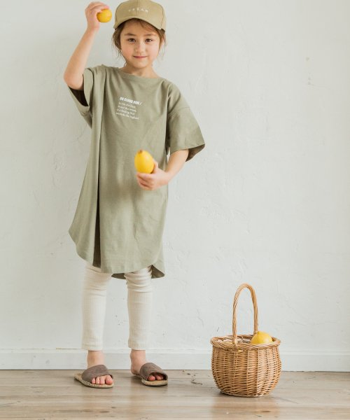 プレミアムコットン100 リンクコーデ ロゴ プリント 半袖 チュニック Tシャツ カットソー ワンピース ペアマノン Pairmanon Magaseek