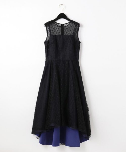 GRACE CONTINENTAL(グレースコンチネンタル)/メッシュチュール刺繍ドレス/ブラック