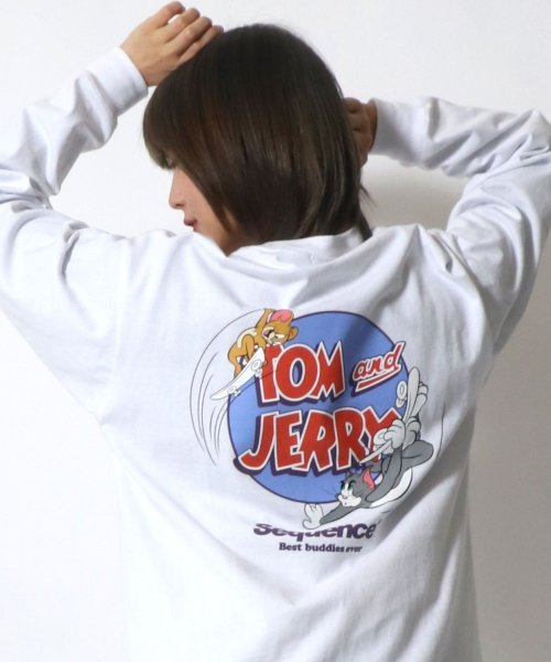 Salong hameu】TOMJERRY/トムとジェリー 袖プリント・バックプリントロンT(503796681) salong  hameu(salong hameu) MAGASEEK