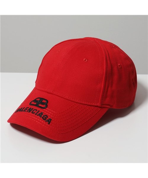 BALENCIAGA(バレンシアガ)/【BALENCIAGA(バレンシアガ)】577548 310B2 6560 HAT BB VISOR CAP ロゴ刺繍 ベースボールキャップ 帽子 レディース/レッド