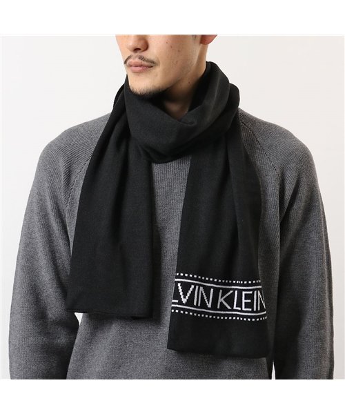 セール Calvin Klein カルバンクライン 1ck3507 マフラー ニット ロゴ ストール 003 メンズ カルバンクライン Calvin Klein Magaseek