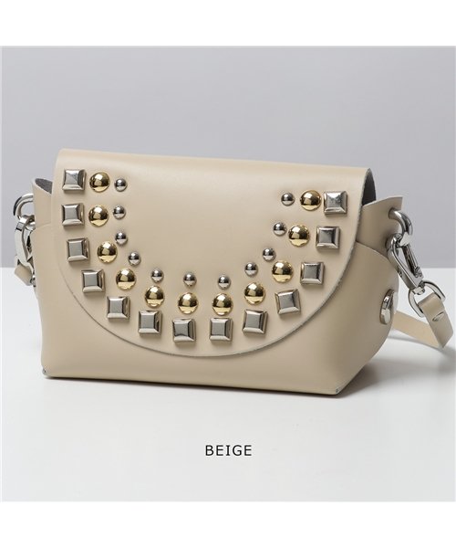 innue(イヌエ)/【INNUE(イヌエ)】Z341  レザー ショルダーバッグ ポシェット スタッズ装飾 鞄 レディース/BEIGE