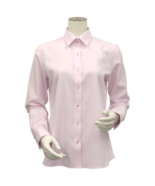 TOKYO SHIRTS(TOKYO SHIRTS)/形態安定 レギュラー衿 再生ポリエステル 長袖ビジネスシャツ/ピンク・レッド
