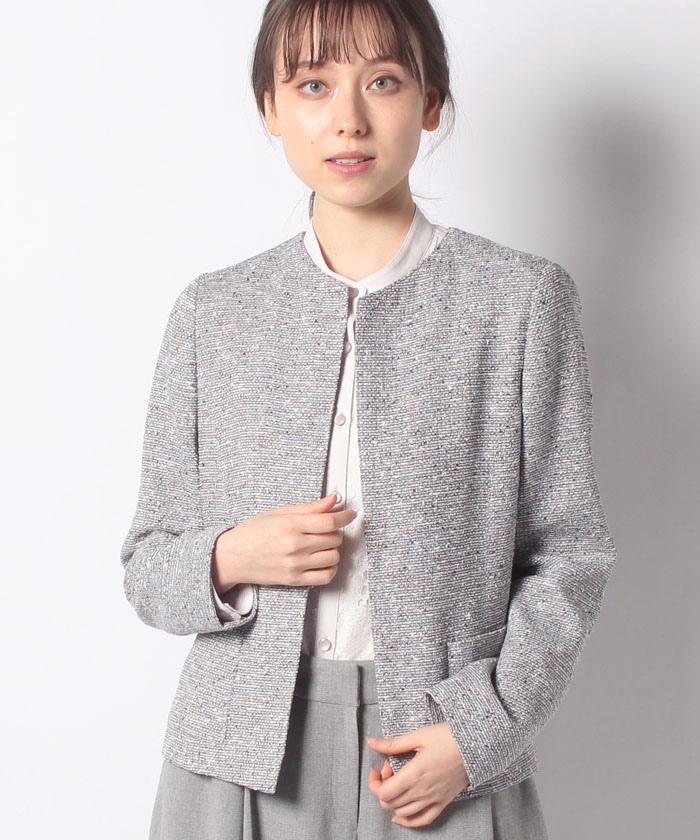 ノーカラーツイードジャケット(503777278)｜レディースファッション｜阪急百貨店公式通販 HANKYU FASHION