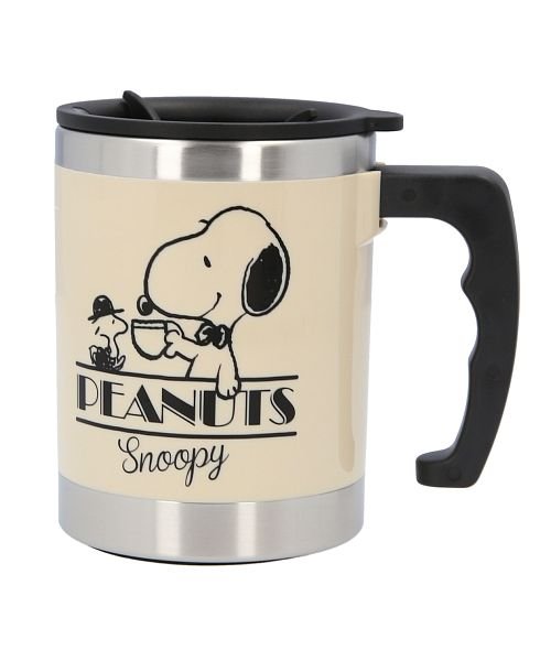 BACKYARD FAMILY(バックヤードファミリー)/SNOOPY スヌーピー 蓋付き マグ 400ml/アイボリー