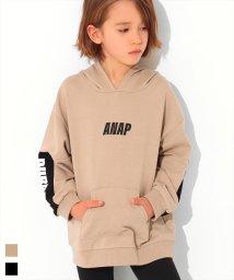 ANAP KIDS(アナップキッズ)/袖切替フードトレーナー/ベージュ