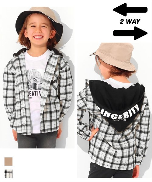 セール 2wayフード配色シャツ アナップキッズ Anap Kids Magaseek