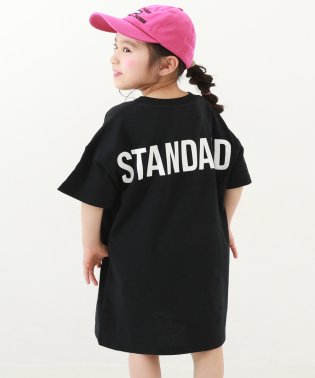 devirock/STANDARD バックロゴプリント 半袖ワンピース 子供服 キッズ 女の子 半袖ワンピース ノースリーブワンピース ワンピース /503803285