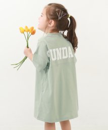 devirock/STANDARD バックロゴプリント 半袖ワンピース 子供服 キッズ 女の子 半袖ワンピース ノースリーブワンピース ワンピース /503803285