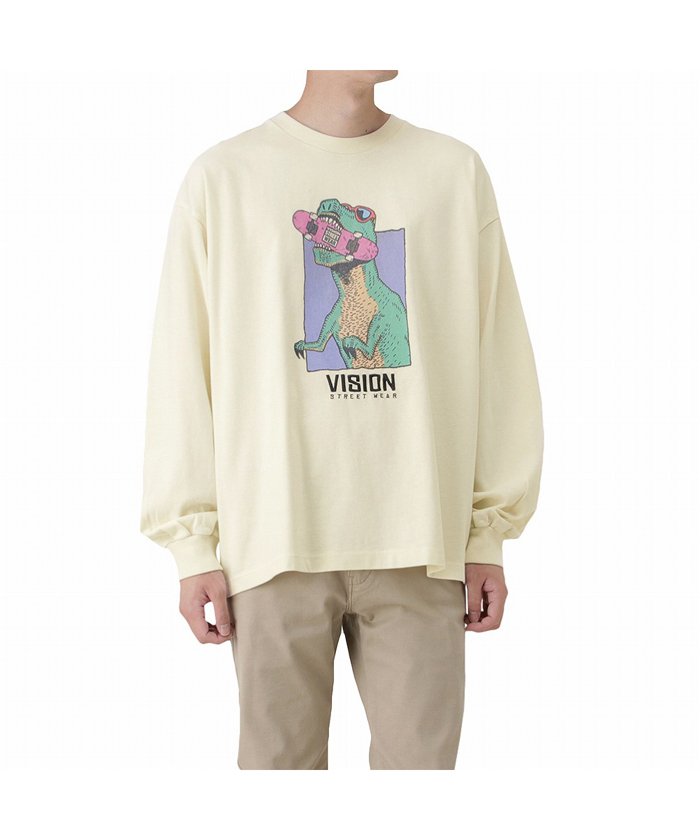 Vision Street Wear ヴィジョンストリートウェア 恐竜イラストヘビーウエイトロングスリーブtシャツ z マックハウス メンズ Mac House Men Magaseek Vision Street Wear ヴィジョンストリートウェア 恐竜イラストヘビーウエイトロングスリーブtシャツ z マックハウス メンズ Mac House Men Magaseek