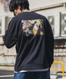 Rocky Monroe(ロッキーモンロー)/ロングTシャツ カットソー メンズ レディース 長袖 カジュアル ストリート オーバーサイズ ビッグシルエット ドロップショルダー クルーネック ユニセックス /ブラック