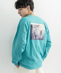 Rocky Monroe(ロッキーモンロー)/ロングTシャツ カットソー メンズ レディース 長袖 カジュアル ストリート オーバーサイズ ビッグシルエット ドロップショルダー クルーネック ユニセックス /グリーン系1