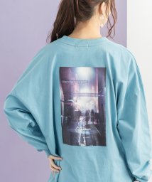 Rocky Monroe(ロッキーモンロー)/ロングTシャツ カットソー メンズ レディース 長袖 カジュアル ストリート オーバーサイズ ビッグシルエット ドロップショルダー クルーネック ユニセックス /サックス系2