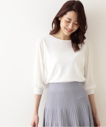 NATURAL BEAUTY BASIC(ナチュラルビューティーベーシック)/ドットチュールスリーブニット/オフ1