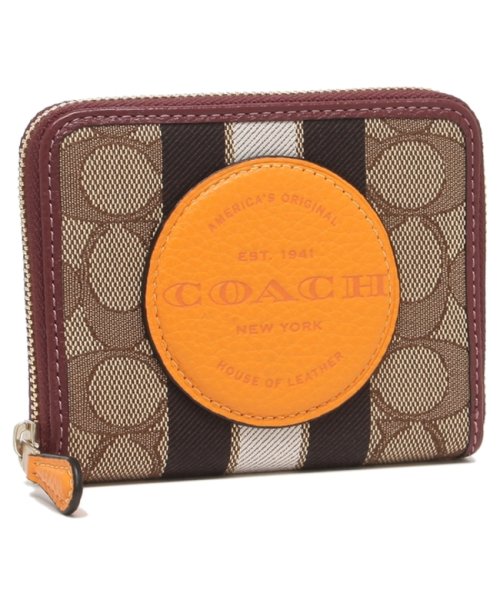 コーチ 二つ折り財布 アウトレット シグネチャー ジャガード ミニ財布 ベージュ オレンジ レディース Coach 2637 Imqzv コーチ Coach Magaseek