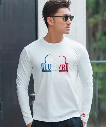 SB Select(エスビーセレクト)/LUXE/R ハートロゴコード刺繍クルーネック長袖Tシャツ/ホワイト系1