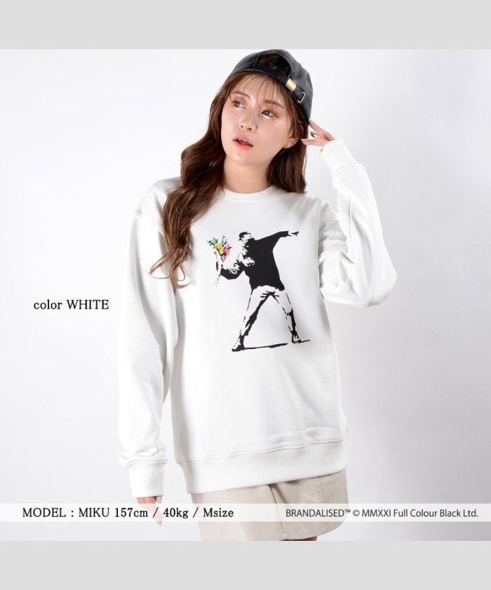 セール バンクシー ファッション トレーナー メンズ トレーナー レディース Banksy 正規ライセンス スウェット スエット トップス 長袖 韓国 ファッション 春 ワンフォークロージング 1111clothing Magaseek