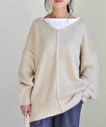 ARGO TOKYO/Vneck Outlinking knit pullover 25005　Vネックアウトリンキングニットプルオーバー　ニットプルオーバー　ニットトップス　Vネッ/503806947