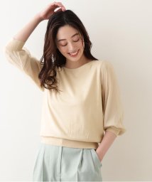 NATURAL BEAUTY BASIC(ナチュラルビューティーベーシック)/ドットチュールスリーブニット/ベージュ