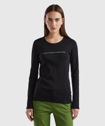 BENETTON (women)(ベネトン（レディース）)/ブランドロゴコンパクトロングTシャツ・カットソー/ブラック