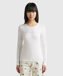 BENETTON (women)(ベネトン（レディース）)/ブランドロゴコンパクトロングTシャツ・カットソー/ホワイト