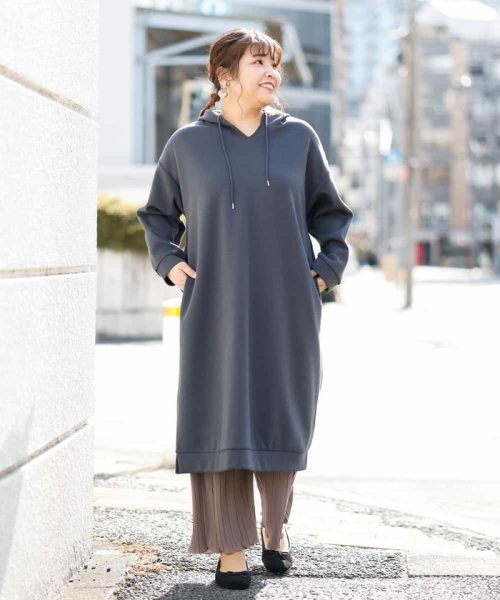 セール 大きいサイズ 洗える ロングパーカーワンピース エウルキューブ Eur3 Magaseek