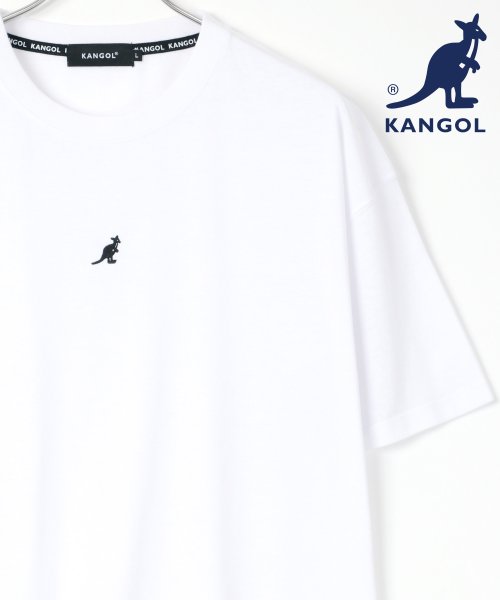 LAZAR(ラザル)/【Lazar】KANGOL/カンゴール オーバーサイズ ロゴ 刺繍 バックプリント Tシャツ/オフホワイト