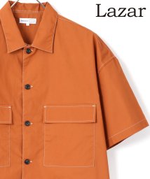 LAZAR(ラザル)/【Lazar】T/Cブロード ビッグシルエット ステッチ CPOシャツ/ブラウン