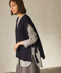 ROPE'(ロペ)/【洗える】【21SS】前後２WAY畔ニットベスト/ネイビー（40）