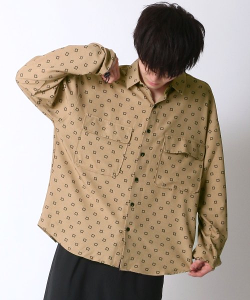 SITRY(SITRY)/【SITRY】オーバーサイズ 袖コード付き CPOシャツジャケット/柄E