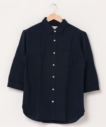 SITRY(SITRY)/【SITRY】コットンパナマ レギュラーカラーシャツ/7分袖/ネイビー