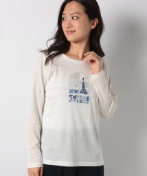 Leilian PLUS HOUSE(レリアンプラスハウス)/風景×窓プリントＴシャツ/オフホワイト