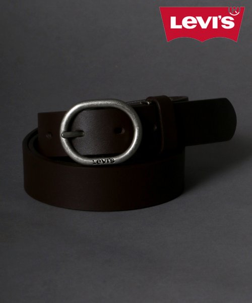 SITRY(SITRY)/【SITRY】【Levi's】オーバルバックル 30mm  レザーベルト メンズ ベルト 本革 アメカジ カジュアル/ダークブラウン