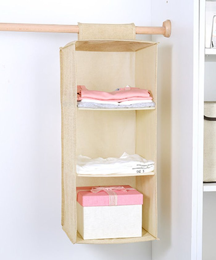 セール 吊り下げ収納 3段 吊り下げ式衣類収納袋 無地 収納ホルダー カバン収納袋 クローゼット ラック ショッピングゴー Shoppinggo Magaseek