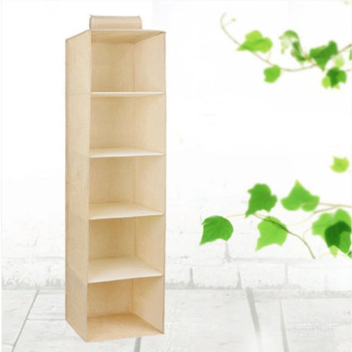 セール 吊り下げ収納 5段 吊り下げ式衣類収納袋 無地 収納ホルダー カバン収納袋 クローゼット ラック ショッピングゴー Shoppinggo Magaseek