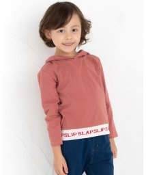 SLAP SLIP(スラップスリップ)/ロゴ 裾 リブ 天竺 フーディー ロング Tシャツ (80~130cm)/オレンジ