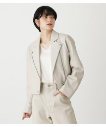 AZUL by moussy(アズールバイマウジー)/ECO LEATHER SHOR JACKET/IVOY3