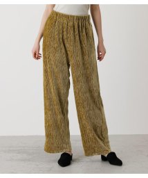 AZUL by moussy(アズールバイマウジー)/SHINY VELOR WIDE PANTS/YEL