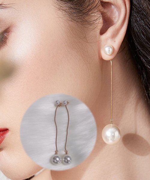 セール ピアス パール ロング 揺れる 大ぶりイヤリング シンプル かわいい 2way ロングピアス 人気アクセサリー ショッピングゴー Shoppinggo Magaseek
