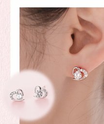 shoppinggo(ショッピングゴー)/ピアス ハート スタッドピアス パールピアス 直結ピアス シンプル かわいい 結婚式 おしゃれ オフィス 人気アクセサリー/ホワイト