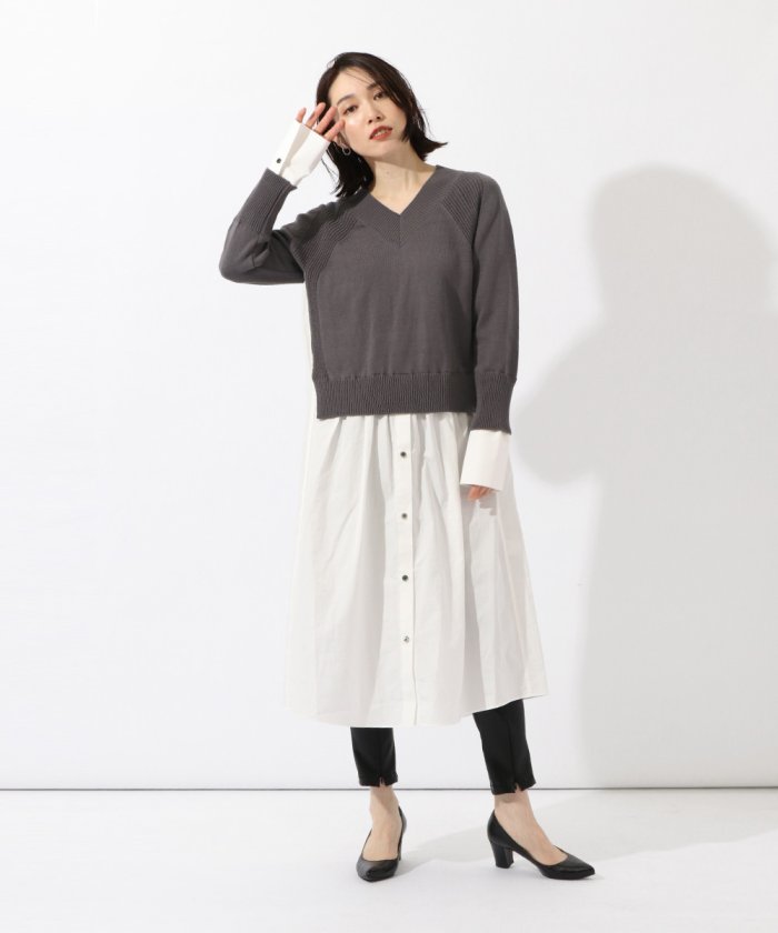 セール Aga ニット シャツドッキングワンピース ラシュッド Lasud Magaseek