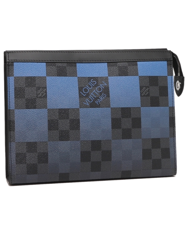 ルイヴィトン クラッチバッグ ポシェット ヴォワヤージュMM ダミエグラフィット ブルー メンズ LOUIS VUITTON N60412