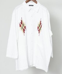 CAYHANE(チャイハネ)/【チャイハネ】刺繍MEN'Sシャツ IDS－1110/ホワイト