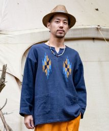 CAYHANE(チャイハネ)/【チャイハネ】刺繍MEN'Sトップス IDS－1111/ネイビー