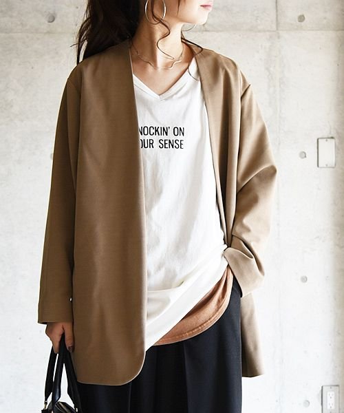 And It ノーカラージャケット M L レディース 春夏秋冬 ジャケット モカベージュ ダークミント ブルーグレー グレー ブラック 春アウター フォー アンドイット And It Magaseek And It ノーカラージャケット M L レディース 春夏秋冬 ジャケット モカベージュ ダークミント ブルーグレー グレー ブラック 春アウター フォー アンドイット And It Magaseek
