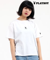 salong hameu(salong hameu)/【Salong hameu】PLAYBOY◆ワンポイント刺繍Tシャツ/ホワイト