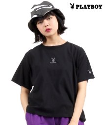 salong hameu(salong hameu)/【Salong hameu】PLAYBOY◆ワンポイント刺繍Tシャツ/ブラック