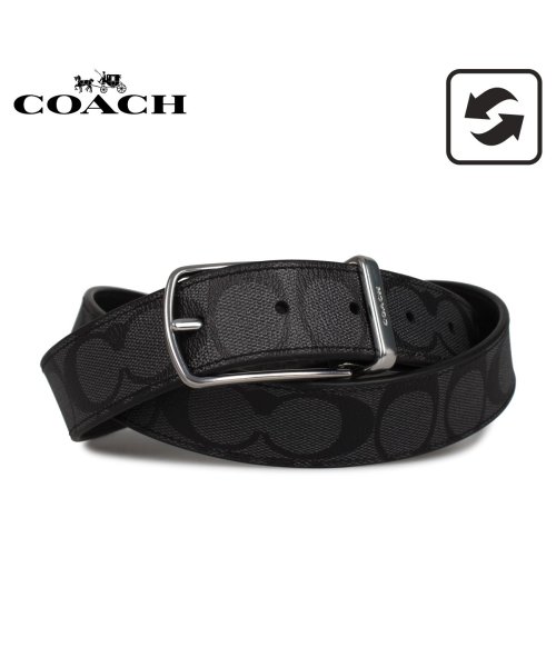 コーチ Coach ベルト レザーベルト メンズ シグネチャー リバーシブル チャコール 321 Svaf4 コーチ Coach Magaseek